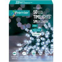 Premier 50 LED witte lichtketting op batterijen - 5 meter