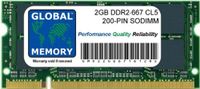 GLOBAL MEMORY 2GB DDR2 667MHz PC2-5300 200-PIN SODIMM GEHEUGEN RAM VOOR IMAC (MID 2007) & INTEL MAC MINI (MID 2007)