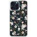 Apple Siliconen hoesje compatibel met iPhone 15 Pro Max Bloemen Zwart
