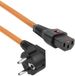 ACT Netsnoer Schuko CEE 7/7 male (haaks) - C13 IEC Lock oranje 2 m