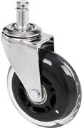 - hjh office Rolo Skate Bureaustoelwielen 5 stuks 11mm / 75 mm Zilver/ transparant