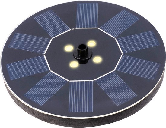 Lumineo Solar fontein met led verlichting - D16 cm - zwart - vijver sierfontein