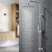 Ensemble de colonne de douche sans marque - Douche de pluie Douche à main - Amélioration de la salle de bain - Réglable en hauteur - 20x20 cm - Chrome