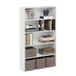 Furinno PASIR Boekenplank, boekenkast met 5 niveaus, boekenkast met open plank, 9,4 x 31,5 x 52,7, voor woonkamer, slaapkamer, thuiskantoor, wit