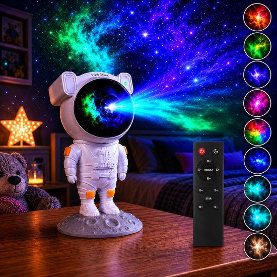 Vivid Green Astronaut sterren projector - Galaxy - Sterrenhemel projector