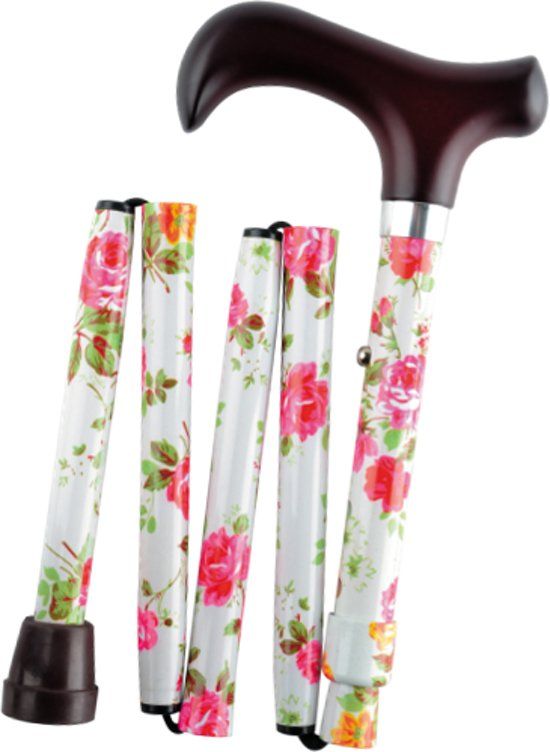 Supportshop Wandelstok Rozen - Opvouwbaar - In hoogte verstelbaar - Incl. Opbergtasje