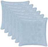 vidaXL Taie d'oreiller 6 pièces Bleu clair 30 x 30 cm Fausse fourrure de lapin