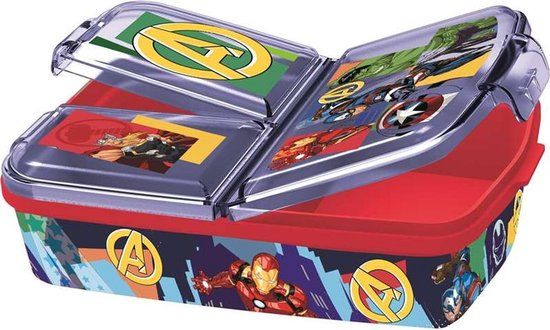 The Avengers Kinderlunchbox – Broodtrommel met 4 vakken voor kinderen vanaf 4 jaar - BPA-vrij