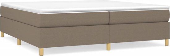 vidaXL Boxspring met matras stof taupe 200x200 cm