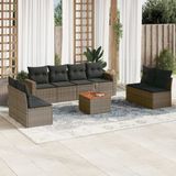 Maison Exclusive - Ensemble de jardin, 9 pièces, avec coussins, gris, en polyrotin