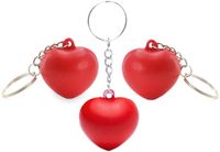 Merkloos / Sans marque Makito Western Europe Stressbal Sleutelhanger Rood Hartje - 3 Stuks