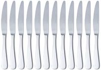 AmazonBasics dinermessen van roestvrij staal met X-rand, 12 stuks