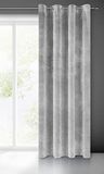 Eurofirany Villa Gordijn fluweel zacht 10 oogjes 1 stuks edel gordijn dik 290 g/m2 elegant glad effen pluizig modern klassiek woonkamer slaapkamer lounge, staalgrijs, 140 x 250 cm