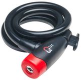 Qloc security TRIBE SPORT GROUP SAS Kabelslot met spiraal en Qloc-houder zwart/rood