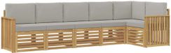 vidaXL Tuinset met 6 zitplaatsen, wit en lichtgrijs, polyester