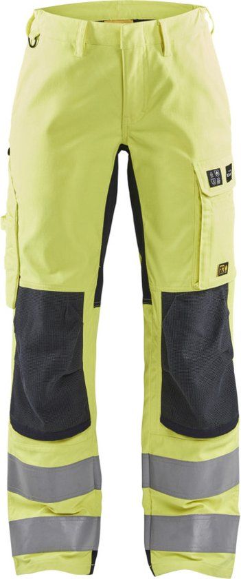 Blåkläder Multinorm dames werkbroek Inherent met stretch 7191-1512 - High Vis Geel/Marineblauw - Maat 38
