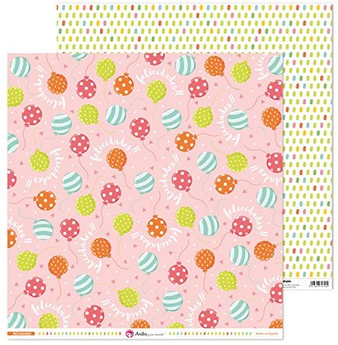 Anita y Su Mundo Anita & Sein Welt Collection wenskaarten voor scrapbooking, papier, ballonnen, 30,5 x 30,5 cm