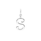 Lucardi Dames Stainless steel bedel letter - Hanger - Staal - Zilverkleurig