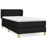 vidaXL Boxspringbed met matras, stof, zwart, 200x200 cm