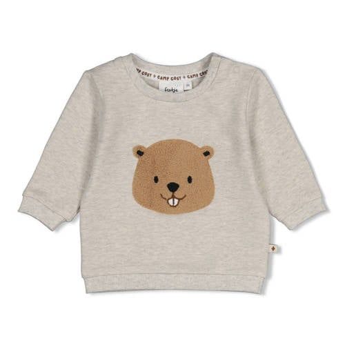 Feetje sweater met print - grijs