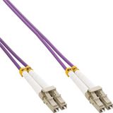 InLine Premium LC Duplex Optical Fiber Patch kabel - Multi Mode OM4 - paars / LSZH - 2 meter