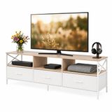 Merkloos Tv kast - 170 cm - wit-natuur