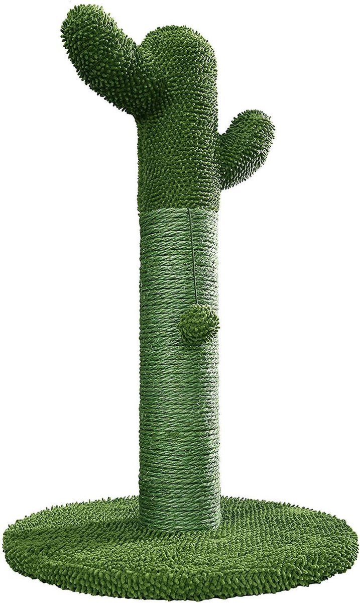 s.old - Krabpaal voor Katten - Cactus - met Kattenspeeltje - H 65 cm groen