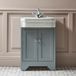 Hudson Reed meuble lavabo classique 57cm gris clair avec lavabo | boutons chromés classiques | Thornton