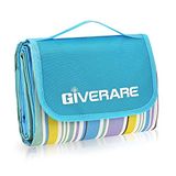 GIVERARE Picknick stranddeken, XL zandvrije waterdichte outdoor campingdeken, sneldrogende Oxford-familiemat, draagbaar, extra grote picknickmat voor reizen, wandelen, muziekfestival, gazon