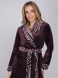 Pastunette Premium Badjas Lunar Lines Flannel Fleece Paars Maat S