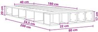 vidaXL Bedombouw met opslag Oud hout 80 x 200 cm
