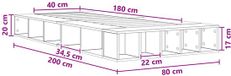 vidaXL Bedombouw met opslag Oud hout 80 x 200 cm