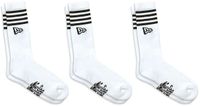 New Era Stripe Crewsokken 3 Paren Wit EU 43-46 Man, Vrouw