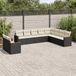 Maison Exclusive - Ensemble de jardin pour le jardin, composé de 10 pièces avec coussins, en polyrotin noir