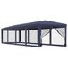 vidaXL Partytent met 10 mesh zijwanden 3x12 m HDPE blauw