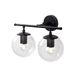 WELL HOME MOBILIARIO & DECORACIÓN Wandlamp, transparant, metaal, zwart, 36 x 24 x 16, fitting 2 x E14 max. 40 W