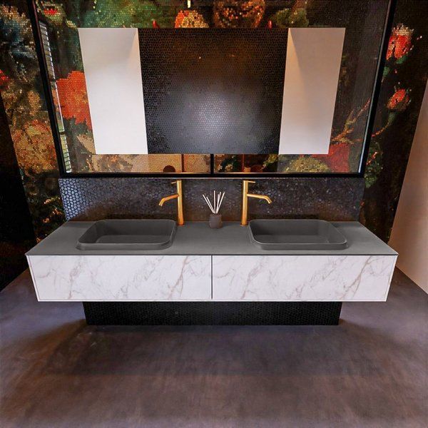 Mondiaz ERIN 200cm badmeubelset onderkast carrara Dark grey