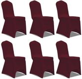 vidaXL Stretch Stoelhoes Bordeauxrood (6 stuks)