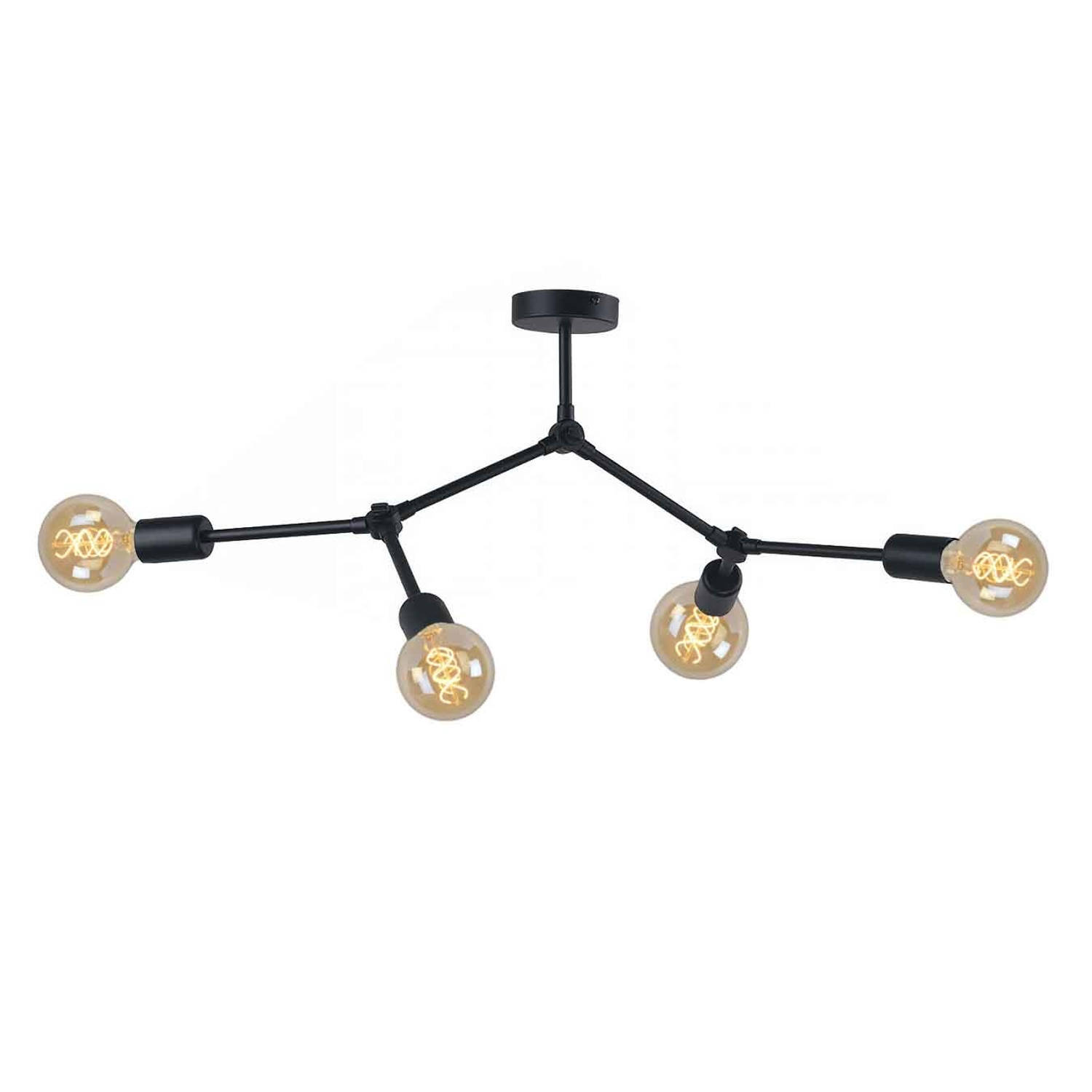 Nowodvorski Twig Plafondlamp - L 79 cm H 54 cm - E27 - Zwart