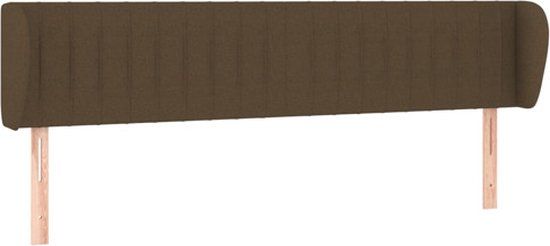 vidaXL Hoofdbord met randen 183x23x78/88 cm stof donkerbruin