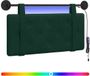 vidaXL Hangend Hoofdbord Met LED-verlichting Donkergroen Fluweel