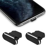 Selected by GSMpunt.nl Lightning Stofdichte Plug Dopje Zwart (2-Pack)