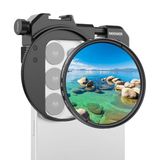 NEEWER Mobiele telefoonfilterhouder 67 mm met verstelbare klem, Cold Shoe aansluiting CPL filter, accessoires fotografie smartphone compatibel met iPhone 17 16 15 14 Samsung Galaxy S26 Ultra S25, FL