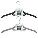 Urban Living "De kleerhanger" SHIRT COAT HANGER X4-2 ASSORTED COLOURS GREY AND BLACK