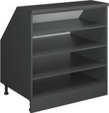 Vicco Rion Schuin dak kast – 80 x 81.8 cm met 4 compartimenten, kastromp 60 cm diepte Antraciet