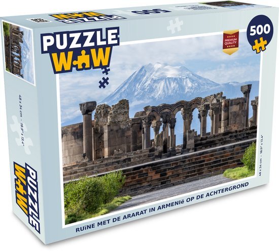 MuchoWow Puzzel Ruïne met de Ararat in Armenië - Legpuzzel - Puzzel 500 stukjes