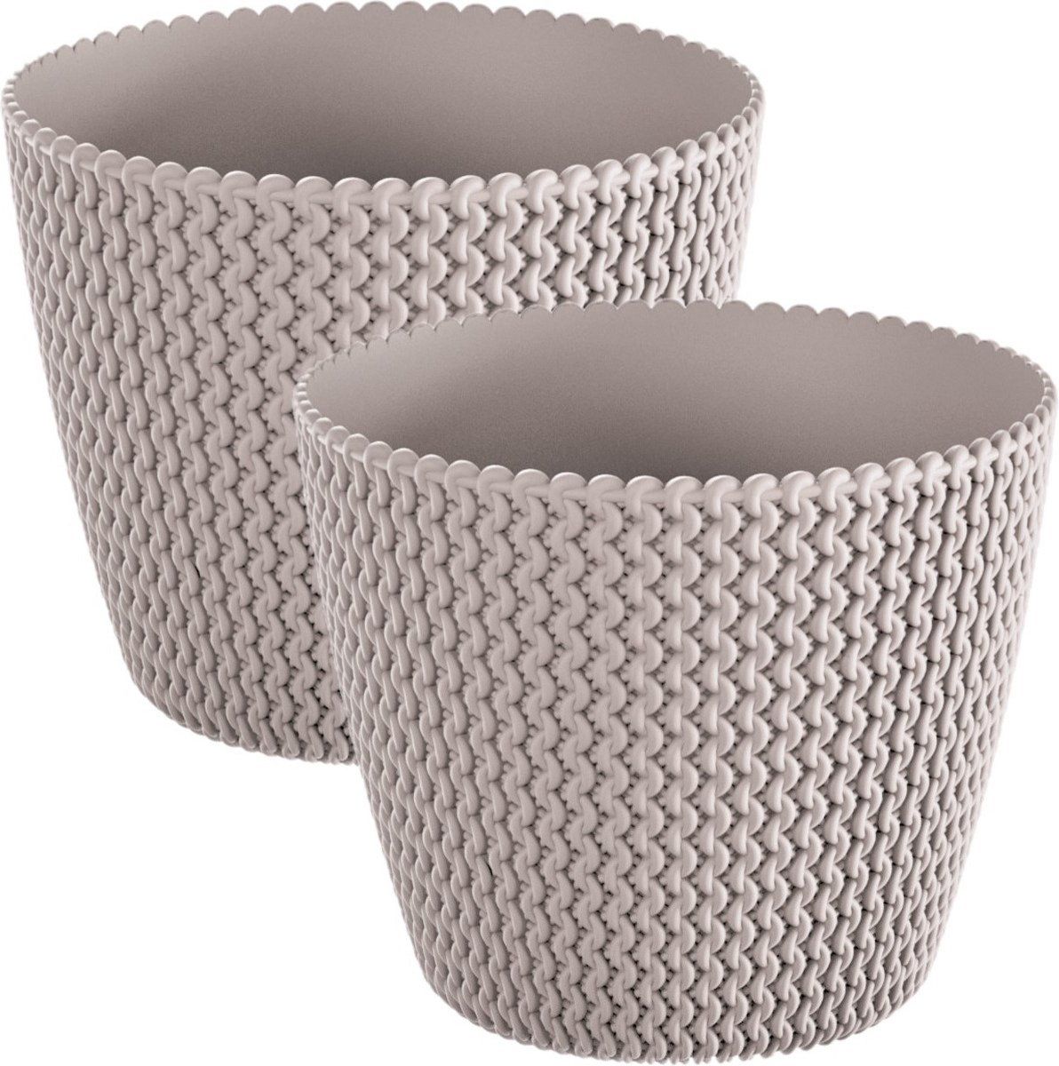 Prosperplast Set van 2 plantenpotten Ø 26 cm Beige/Taupe Kunststof Binnen/Buiten