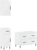 vidaXL - 3-delig - badkamerkast - set - HAARLEM - Hoogglans - Wit - Bewerkt - hout