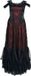 Sinister Gothic Gothic Dress Dames Maxi-jurk - zwart/rood - M