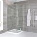 Portland douche à l'italienne avec double porte battante et receveur de douche avec siphon à débit rapide | 70cm x 70cm